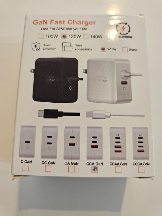 120W USB C Ladegerät Netzteil 3-Port Schnellladegerät with PD 3.0, kompatibel mi