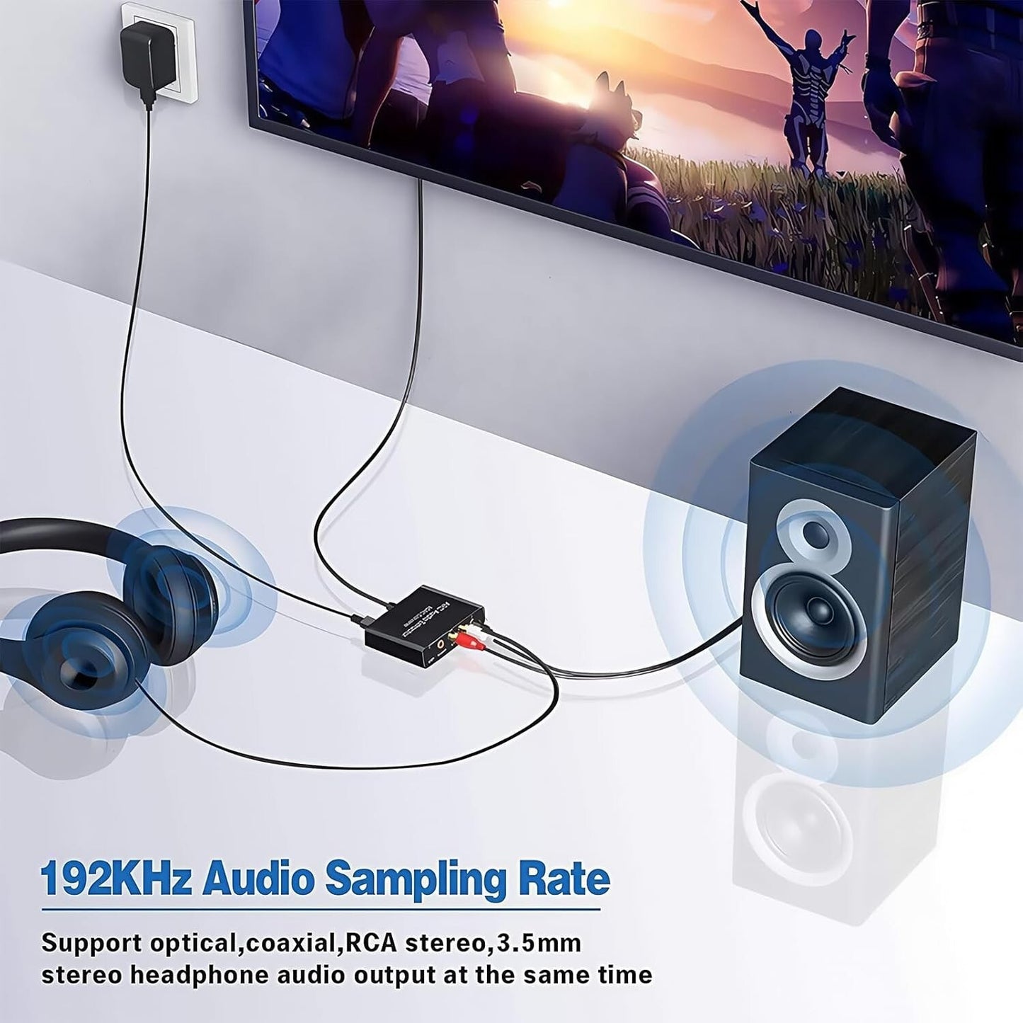 HDMI ARC Audio Extractor DAC 192kHz 5.1 Kanal SPDIF RCA 3.5mm