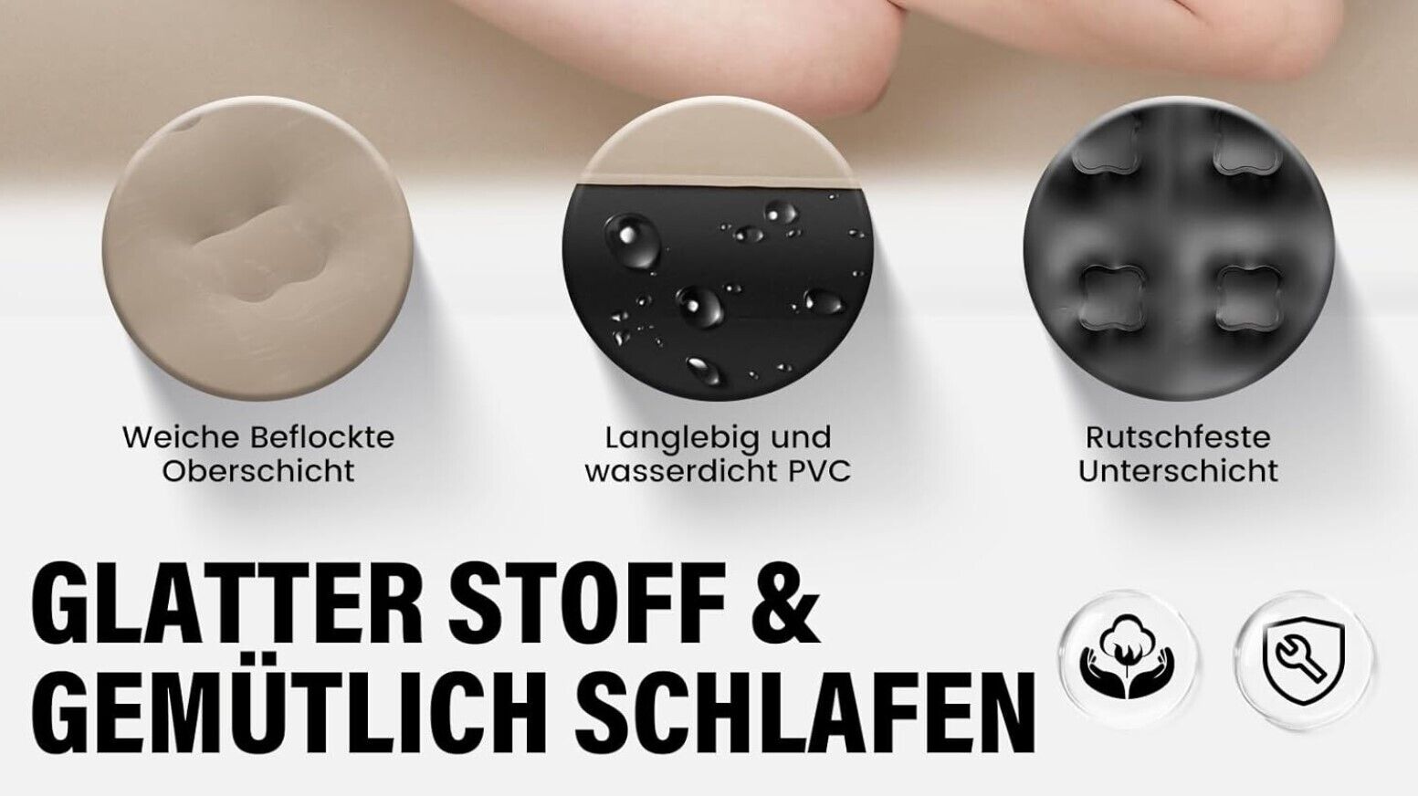 98 x 190 cm Luftbett 1 Person, Kein Stecker benötigt, Dametay Selbstaufblasend