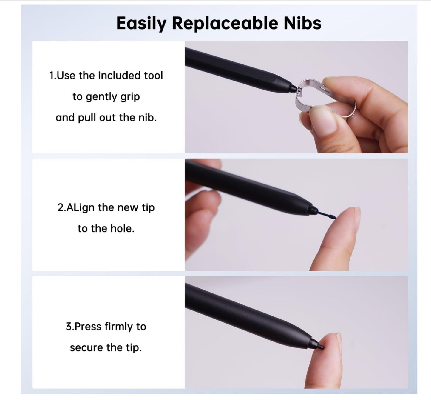 S Pen Ersatz für Galaxy Tab S9 Stift 4096 Druckstufen Magnetisch Schwarz
