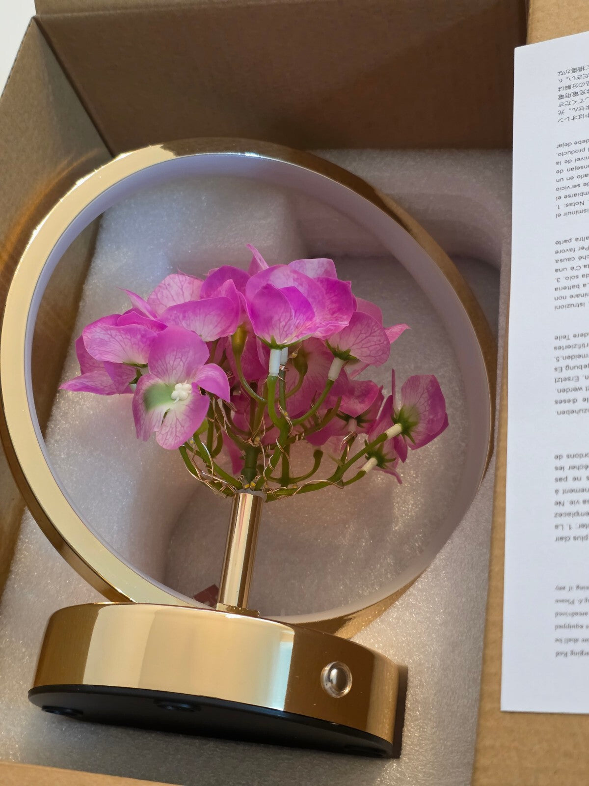 Hortensien Deko-Lampe – Kabellose Touch-Tischlampe Lila