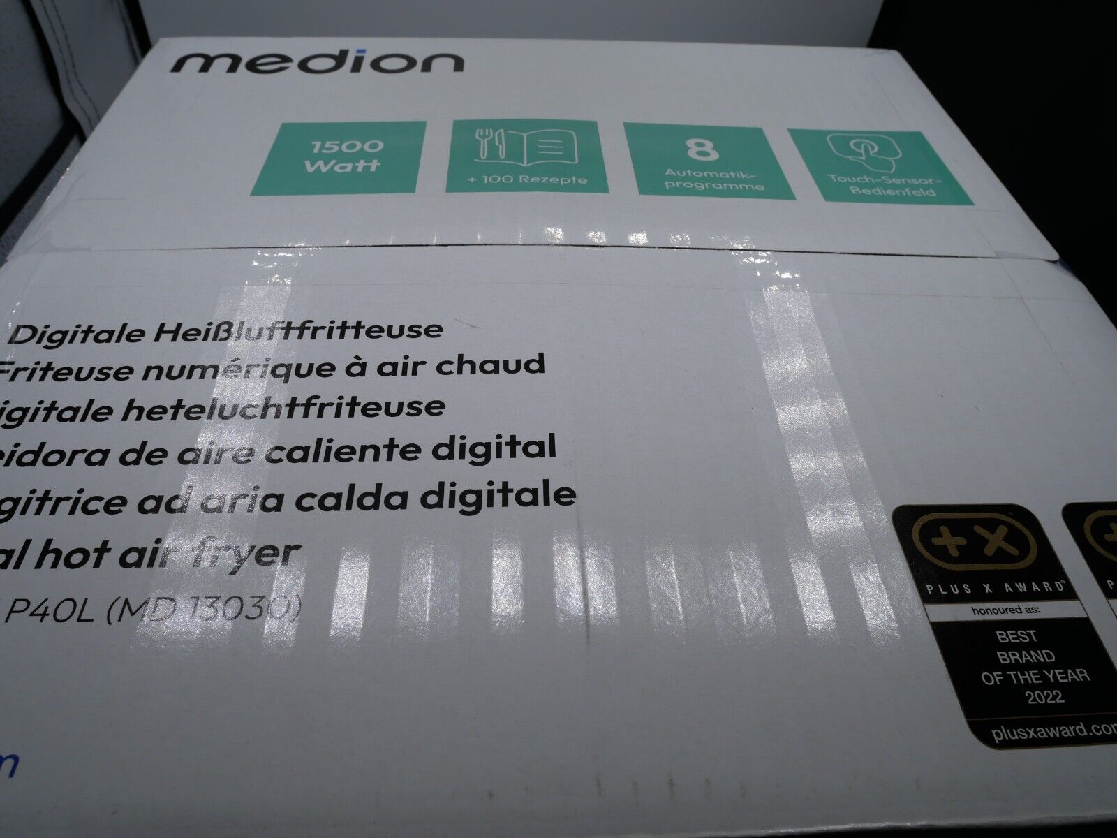 MEDION P40 L Heißluftfritteuse 4,7 Liter, 1500 Watt Timer weiß