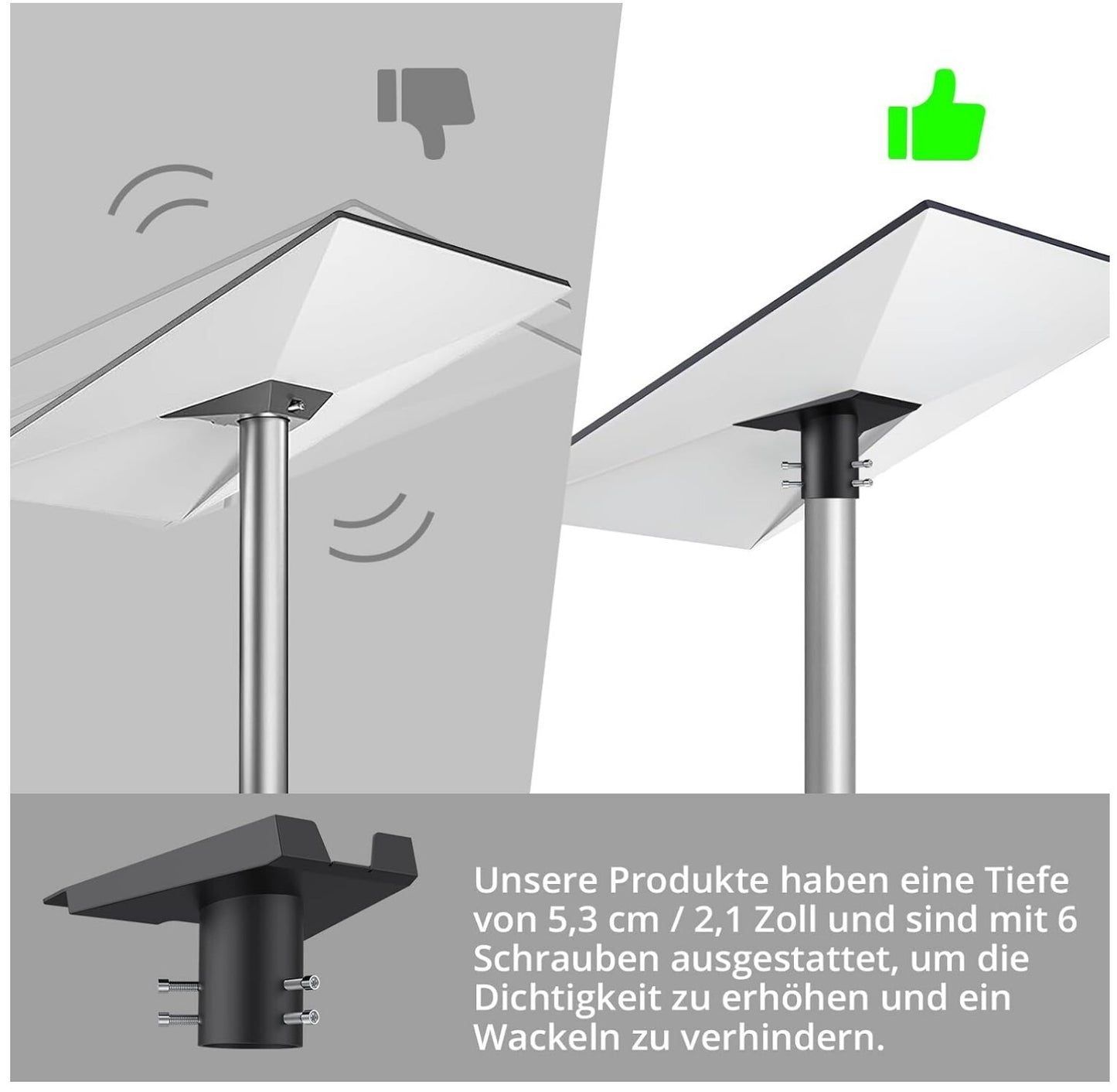 Starlink Gen 3 Rohradapter Masthalterung Aluminium Schwarz