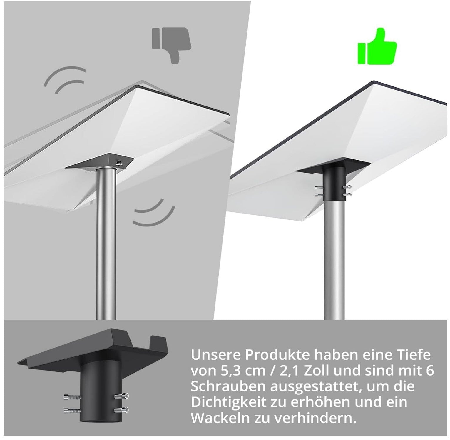 Starlink Gen 3 Rohradapter Masthalterung Aluminium Schwarz