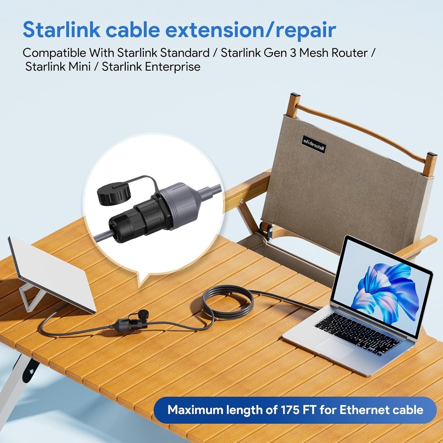 Starlink Ethernet Adapter Gen 3/Mini IP68 RJ45 Wasserdicht