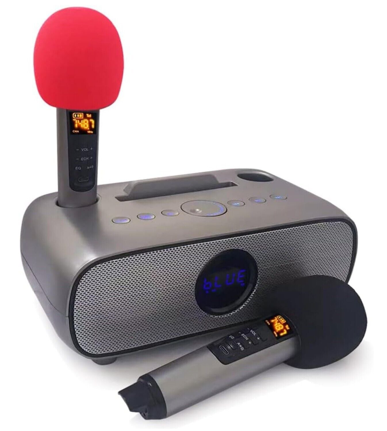 Karaoke Maschine 2 Mikrofone Bluetooth Tragbar