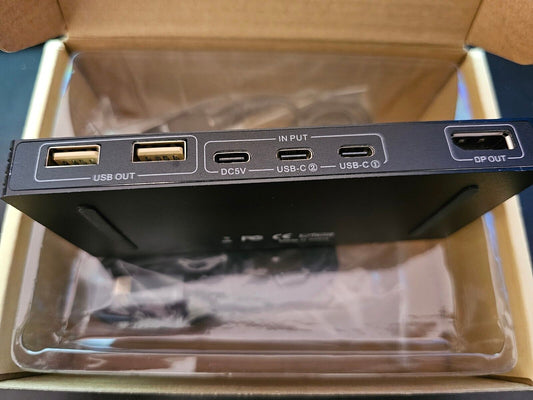 USB C KVM Switch 8K@60Hz 4K@120Hz, 2 Port Typ C KVM Switch für 2 Computer, 1 Dis