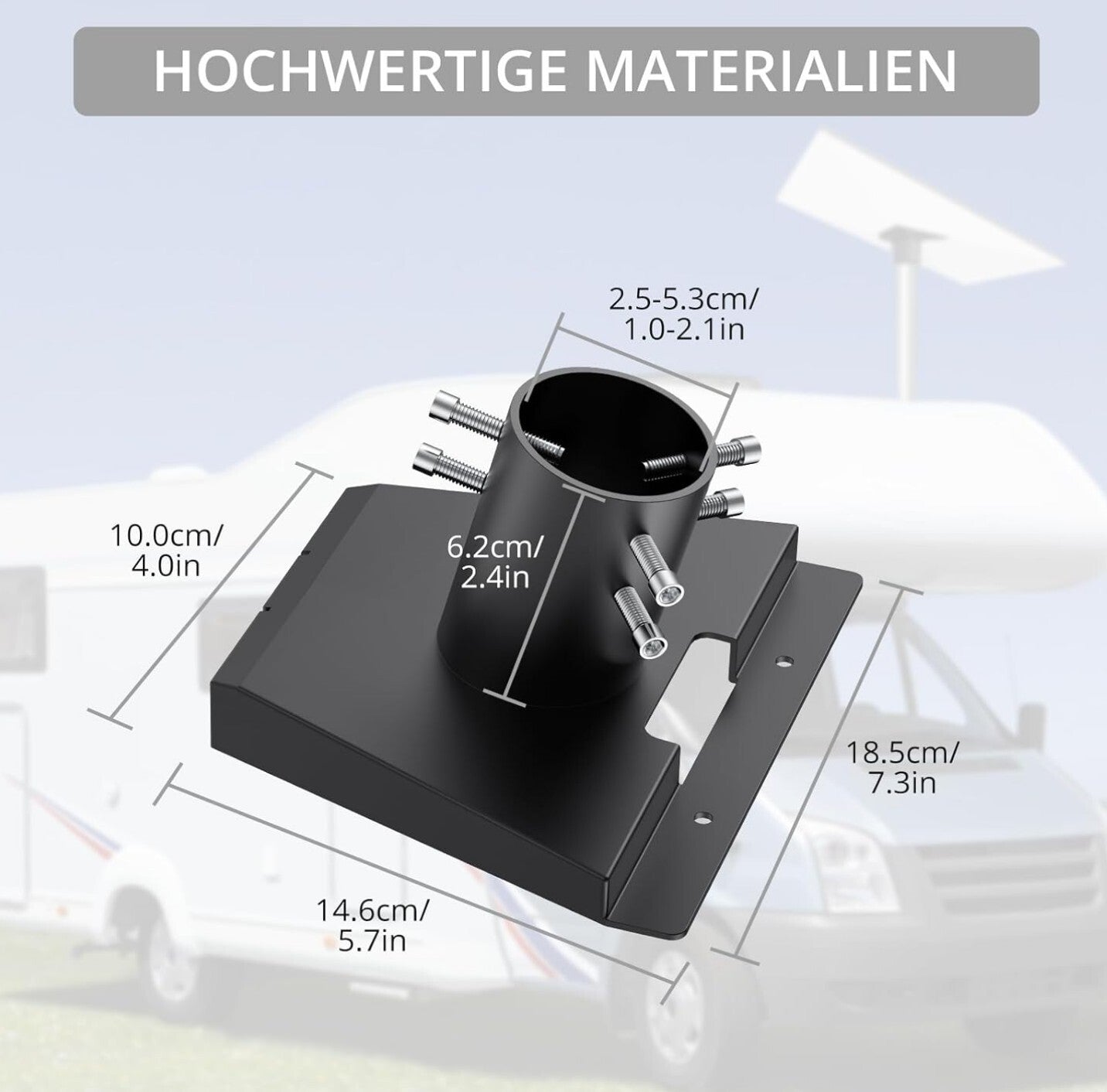 Starlink Gen 3 Rohradapter Masthalterung Aluminium Schwarz
