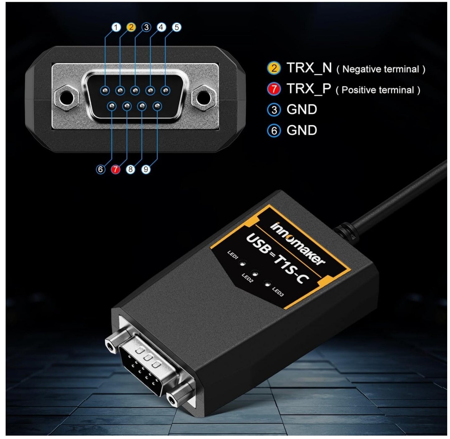USB-zu-10BASE-T1S Ethernet-Konverter 10 Mbit/s, Windows/Linux, Industriequalität