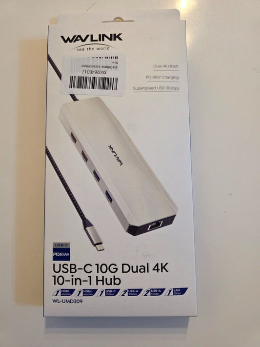 WAVLINK 10G USB-C Docking Station Dual HDMI 100W PD Windows