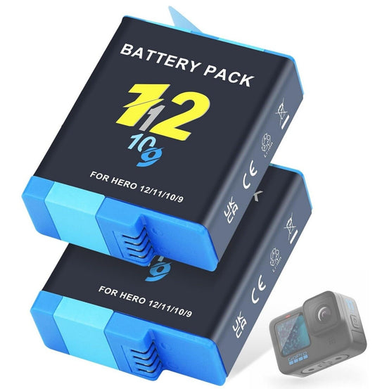2x 2000mAh Akku für GoPro Hero 12/11/10/9 Wiederaufladbar