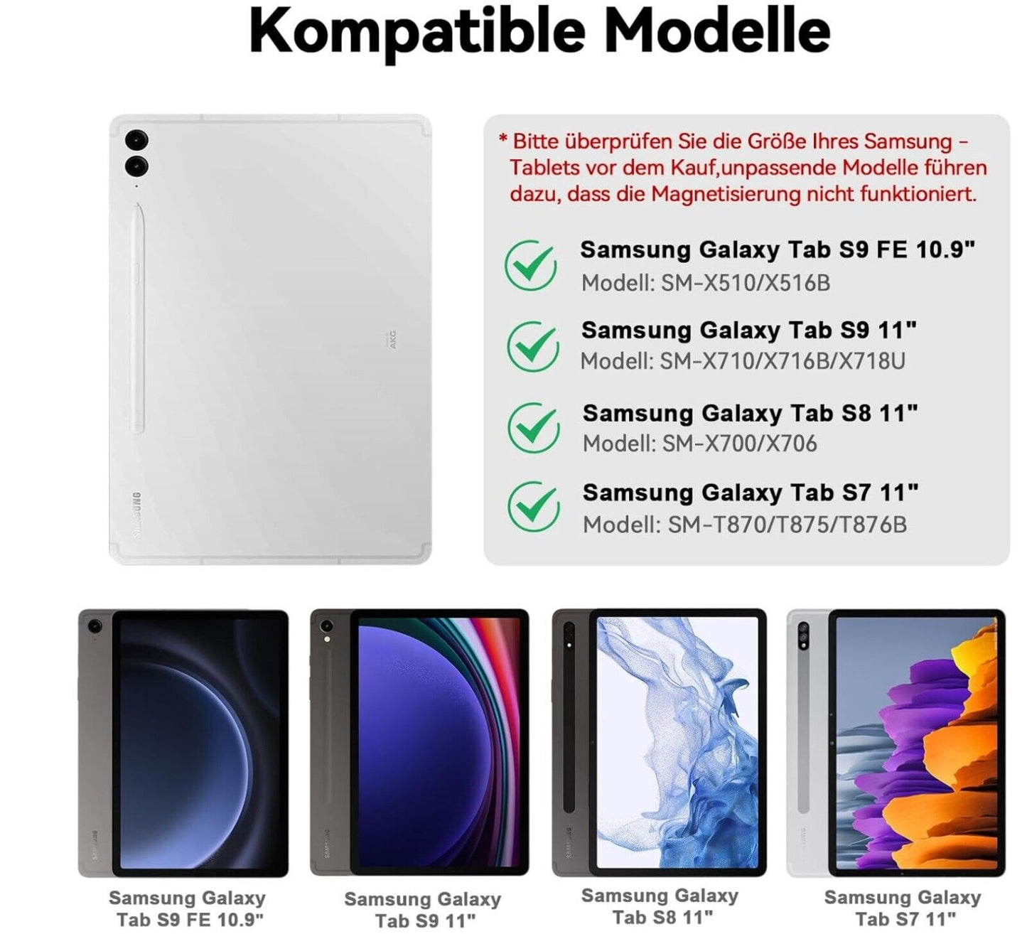 für Samsung Galaxy Tab S9 FE Tastatur Hülle, Hoch/Querformat, QWERTZ-Layout Bele