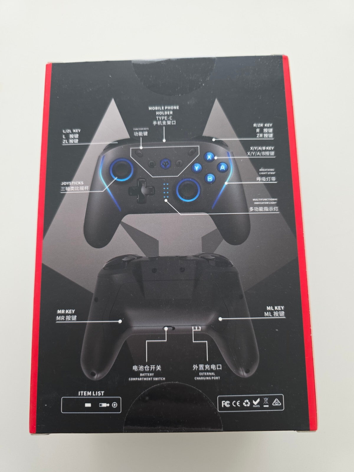 Wireless Controller für Nintendo Switch/Lite/OLED, AC, 8K@60Hz, Turbo, Wake