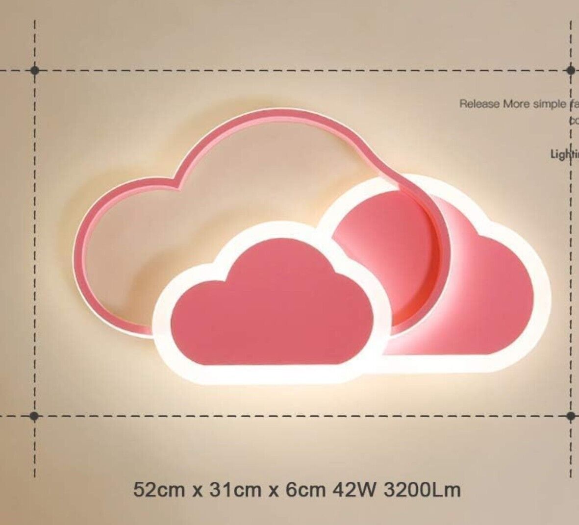 Kinderzimmer lampe decke, Wolkenlampe 42cm mit Fernbedienung, LED Deckenle