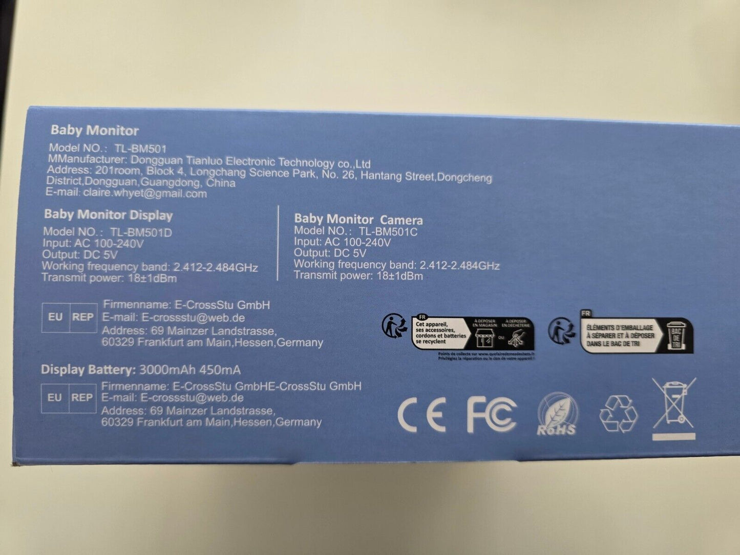 5" Babyphone 2K/3MP WLAN PTZ 355° 4X Zoom Nachtsicht