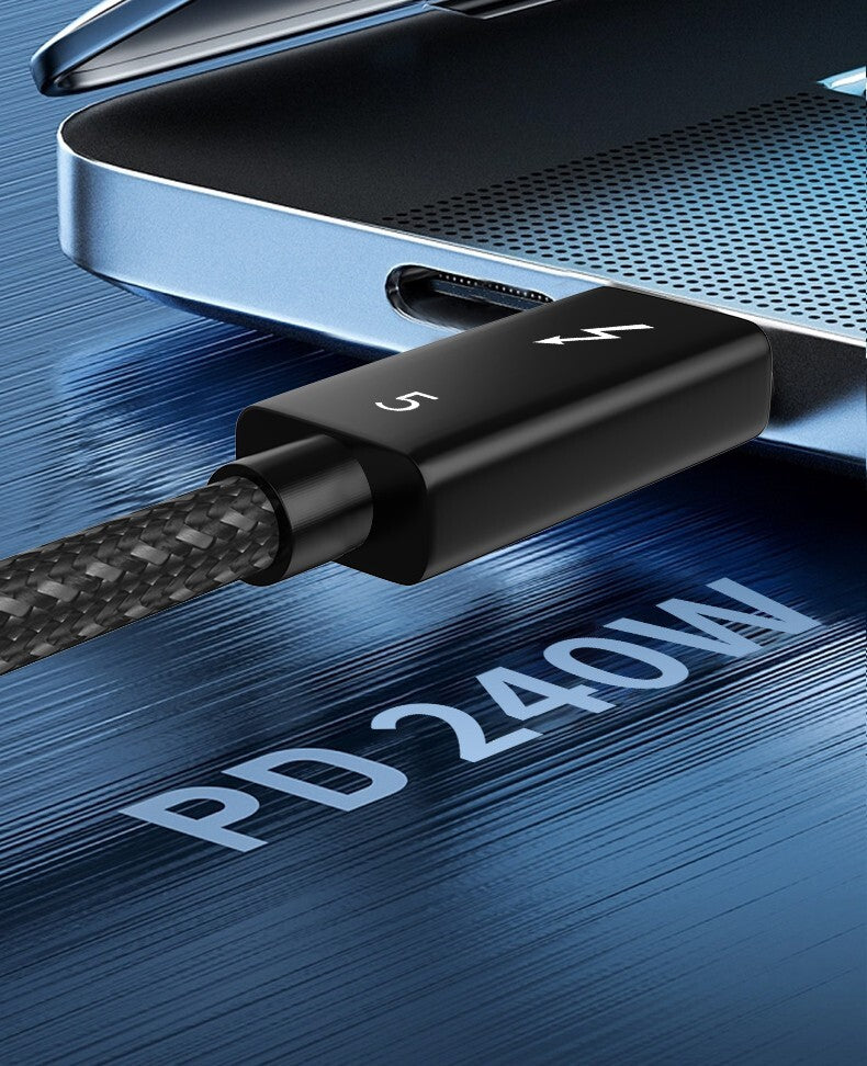 Thunderbolt 5 USB-C 80Gbit/s 16K@60Hz  8K@60Hz 4K@120Hz 240W PD Schnellladekabel