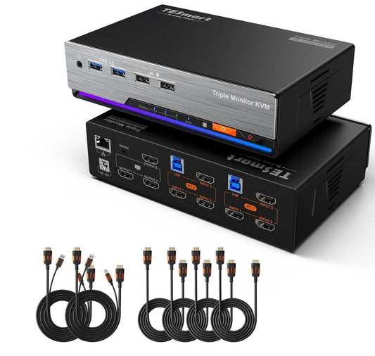 4K@60Hz  2K@60Hz/120 Hz KVM Switch 2 PC 3 Monitor, USB 3.0 2 Port EDID