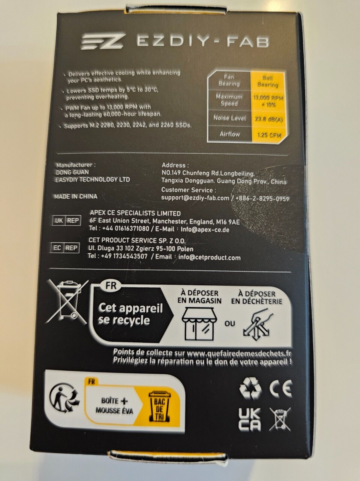 ARGB M.2 SSD-Kühler mit 20mm PWM-Lüfter, Premium-Aluminium-Design, 5V 3-Pin ARGB