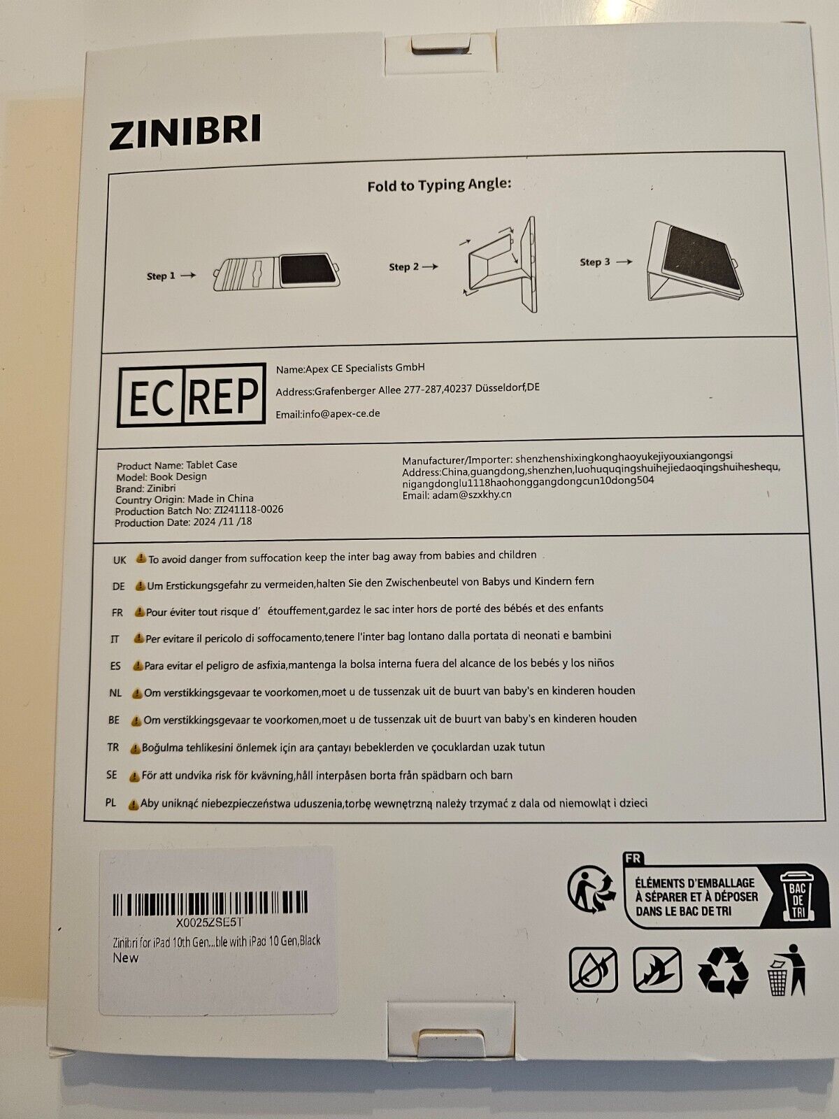 für iPad 10. Generation Hülle 10,9 Zoll 2022 A2696 A2757 A2777 mit Stifthalter P
