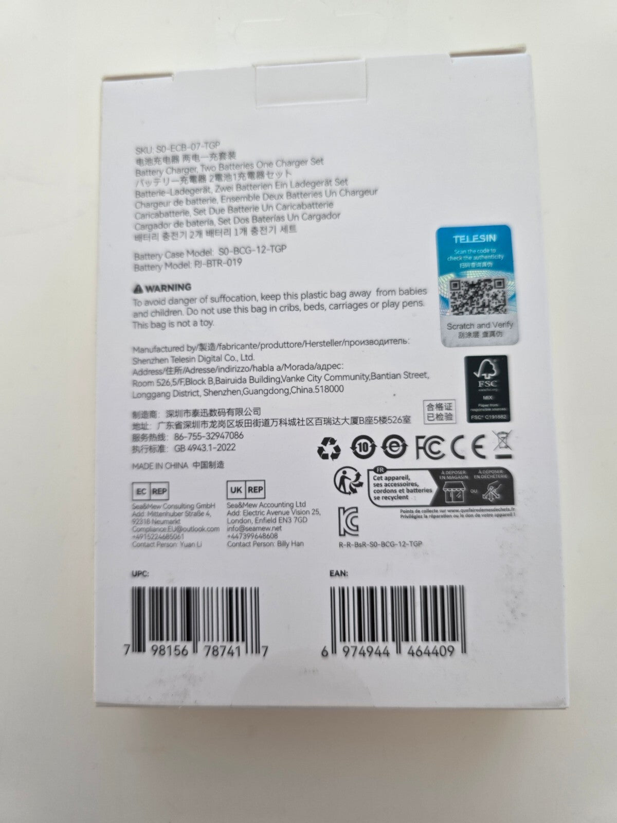2x 2000mAh Akku für GoPro Hero 12/11/10/9 Wiederaufladbar
