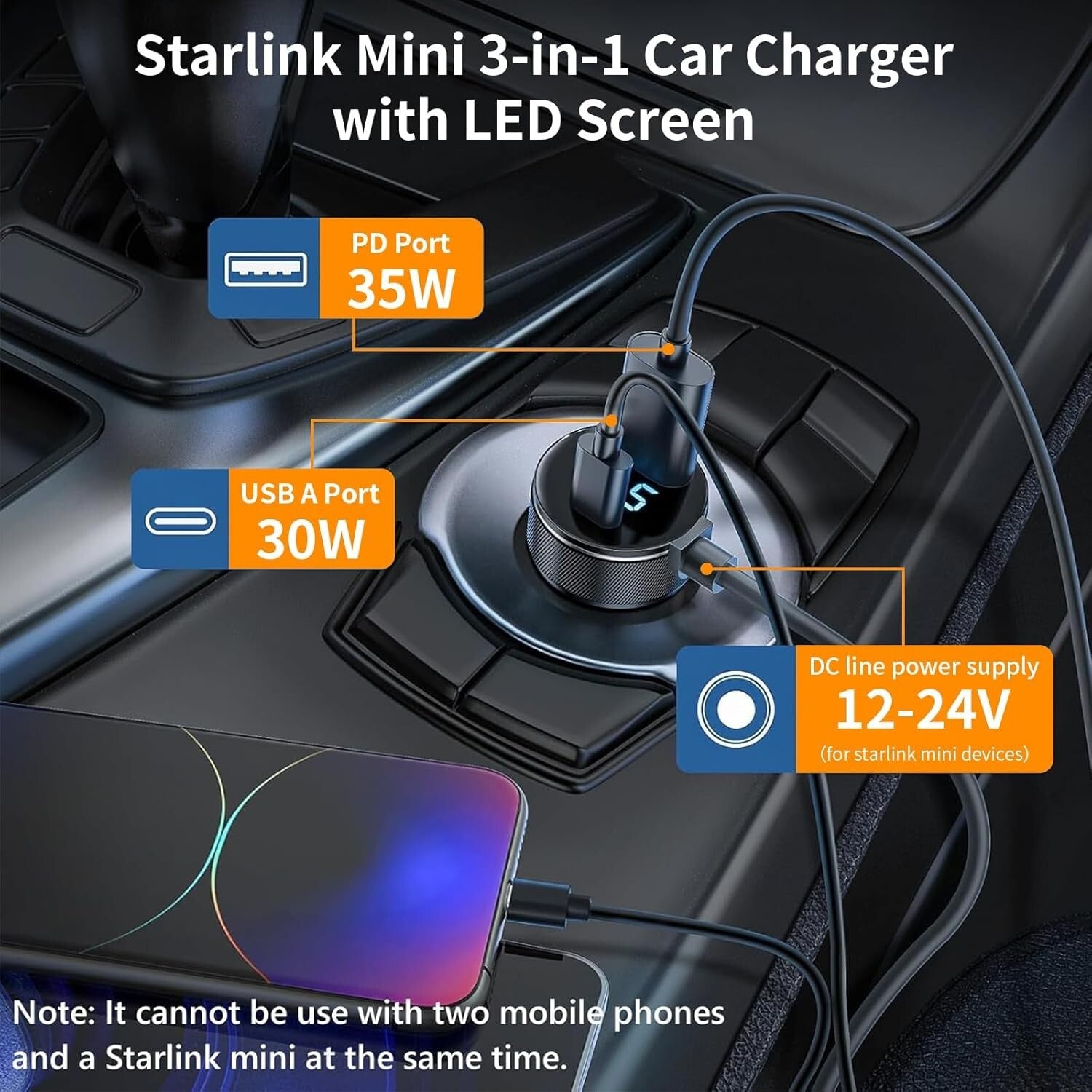 Starlink Mini 12V Zigarettenanzünder Kabel – 100W, 3m, IP68