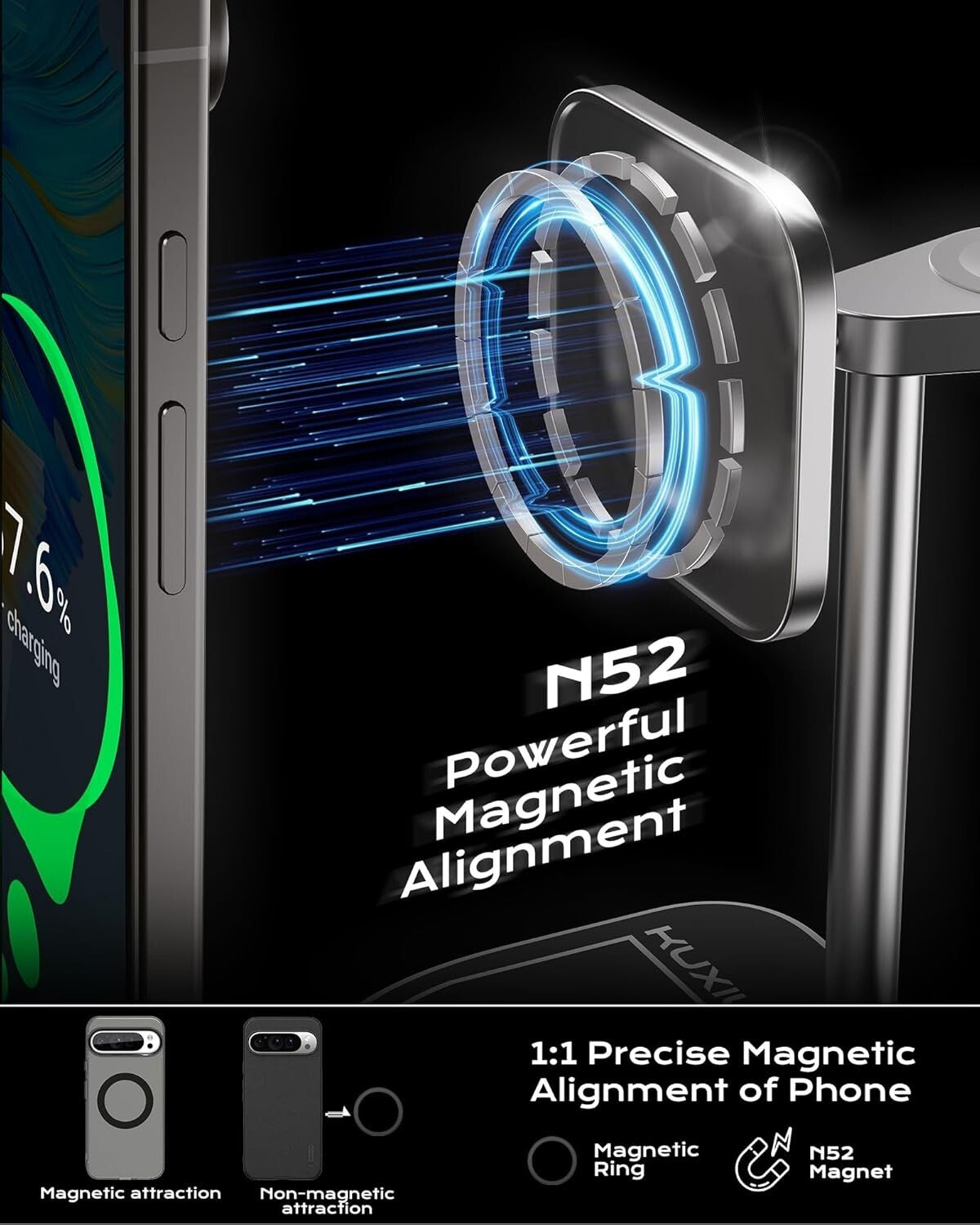 X85G 3-in-1 Magnetische Ladestation für Pixel