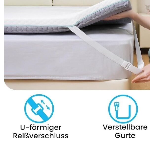 Topper 160x200cm - 7,5cm Höhe Zwei Härtegrade H3&H4 Memory Foam Matratzen Topper
