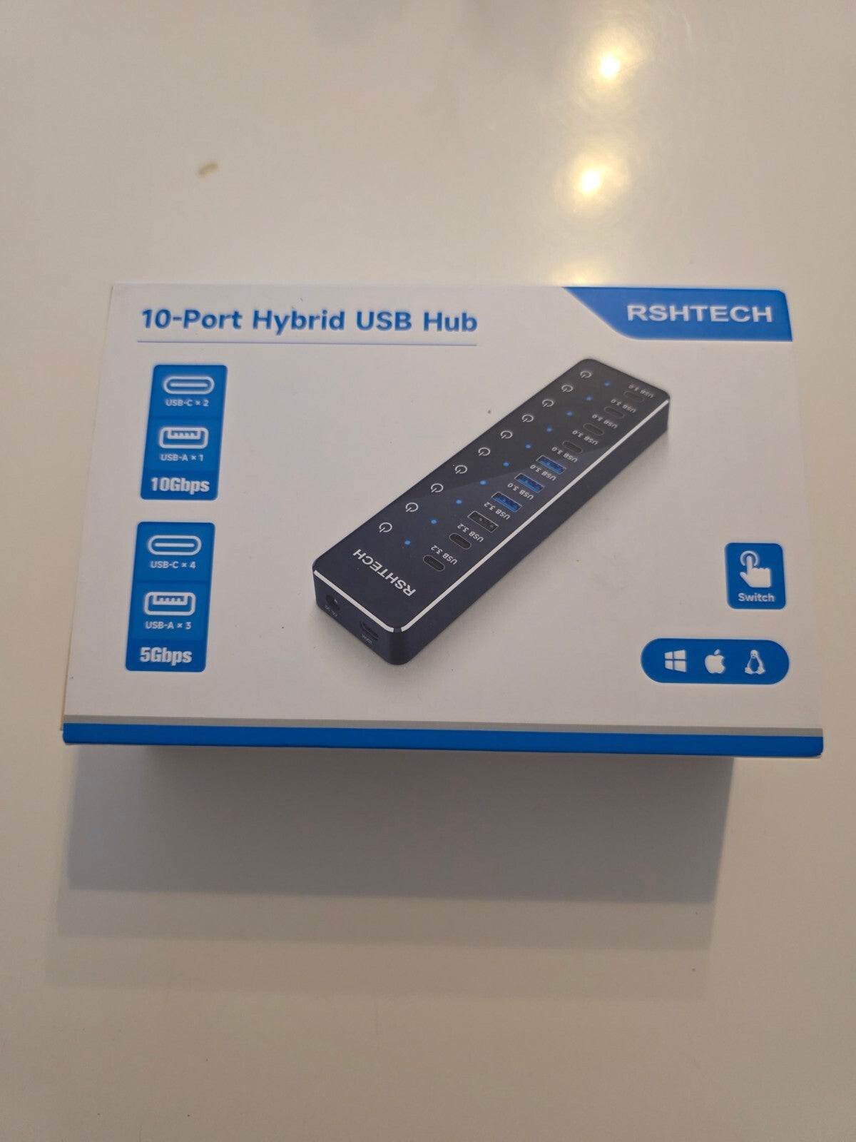 10-Port USB-C Hub 3.2/3.0 mit 60W Netzteil 1m Kabel