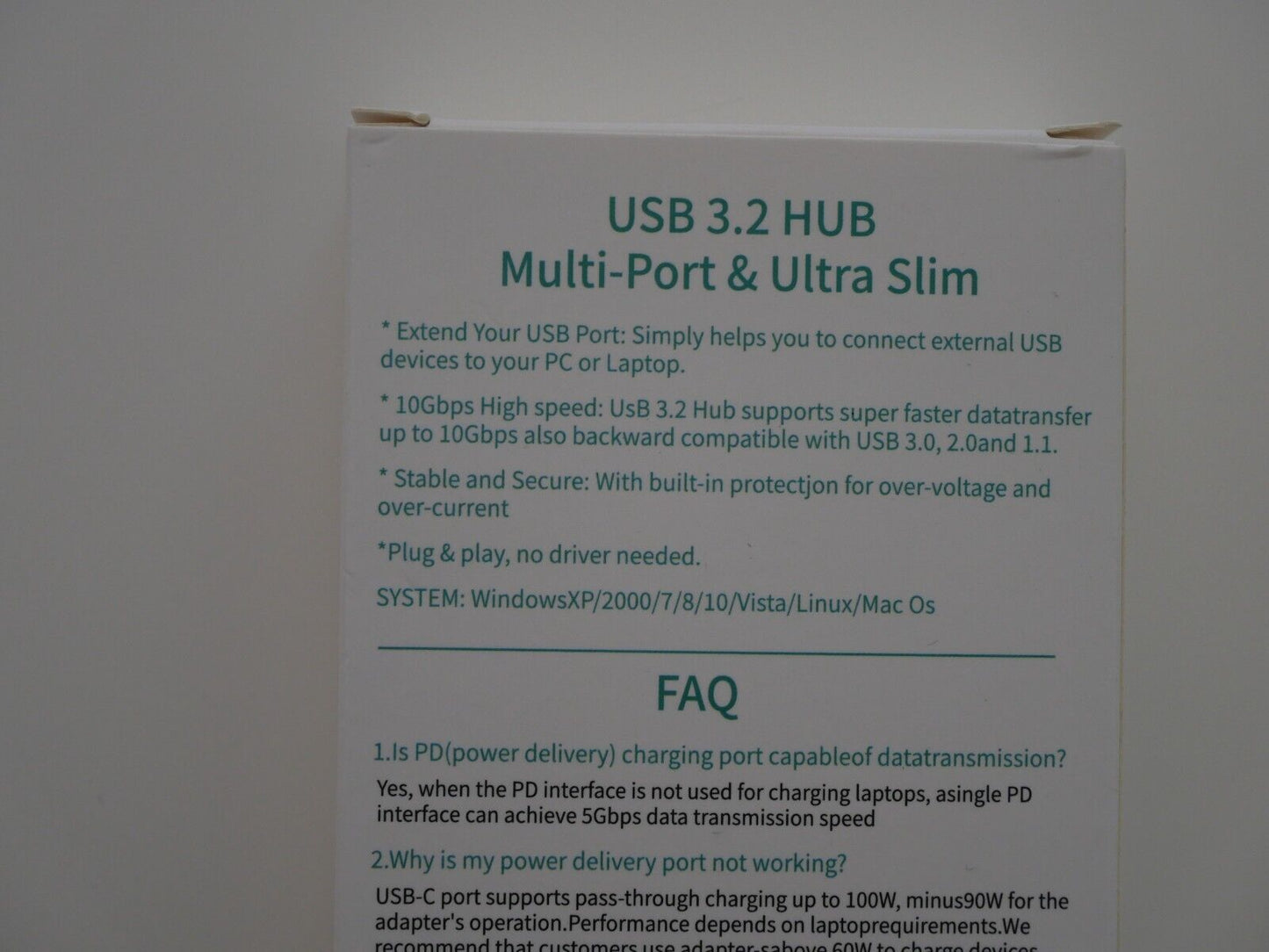 9-in-1 USB-C Hub 100W PD, 10Gbps USB 3.2, SD/TF 5Gbps, 2x USB-A, MacBook Adapter
