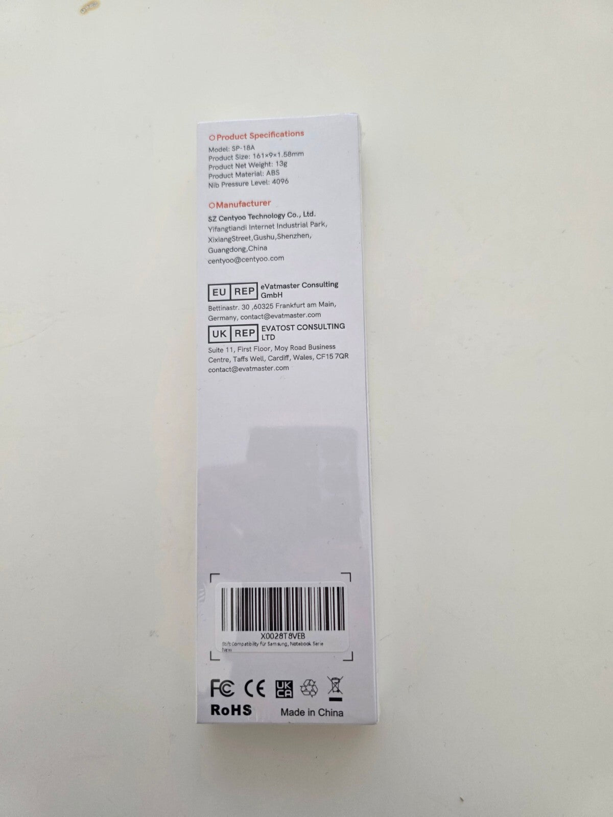 S Pen Ersatz für Galaxy Tab S9 Stift 4096 Druckstufen Magnetisch Schwarz