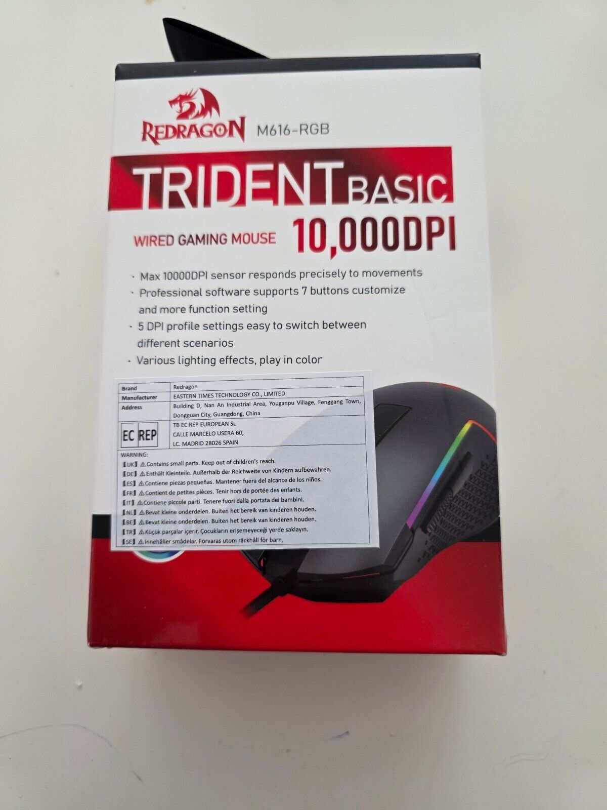 M616 RGB Gaming-Maus 10000 DPI 6 Tasten