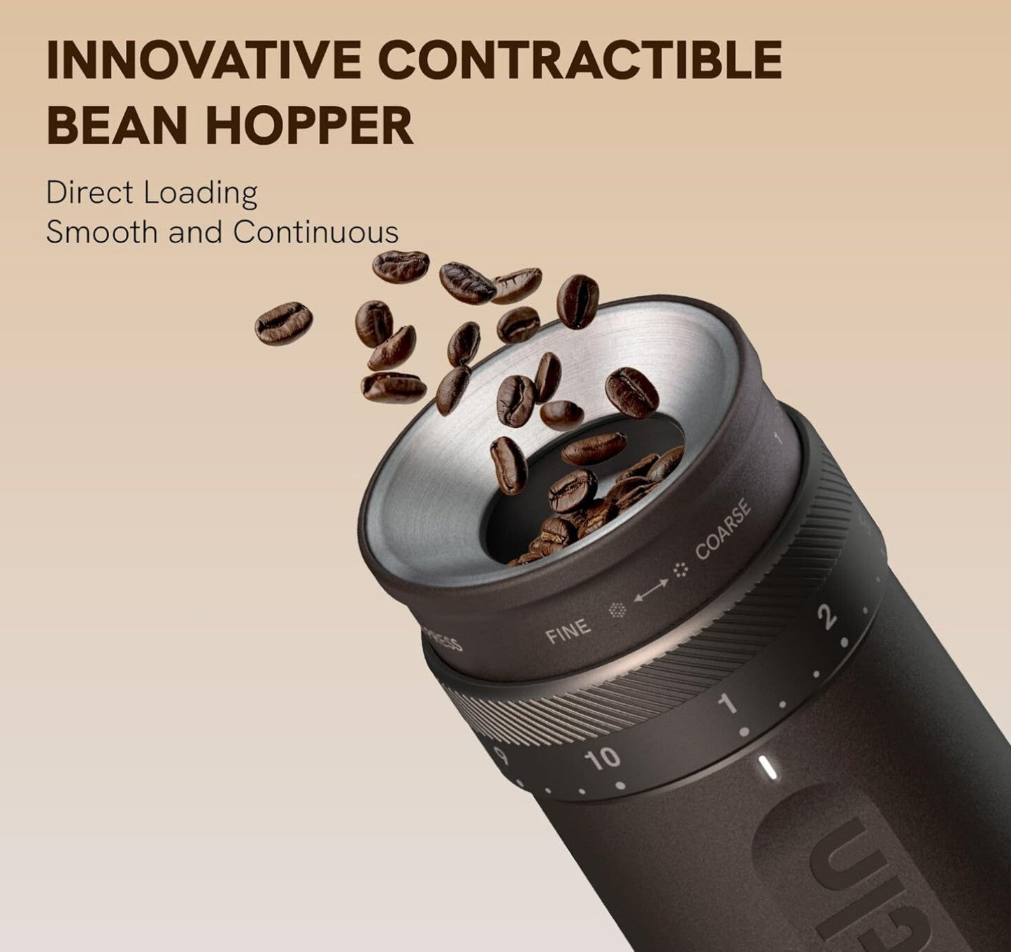 Tragbare Elektrische Kaffeemühle Kegelmahlwerk Tundra Brown