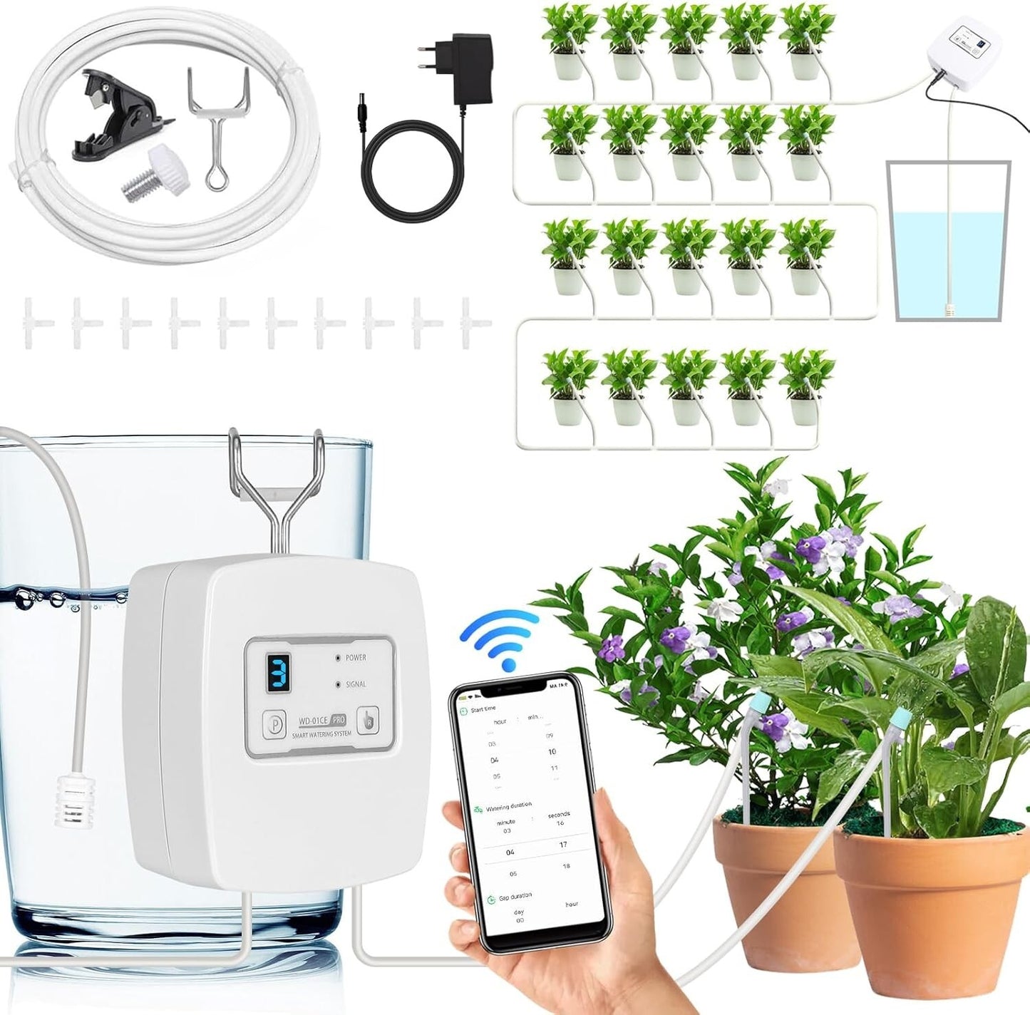 WiFi Bewässerungssystem Tropfset APP-Steuerung 12V