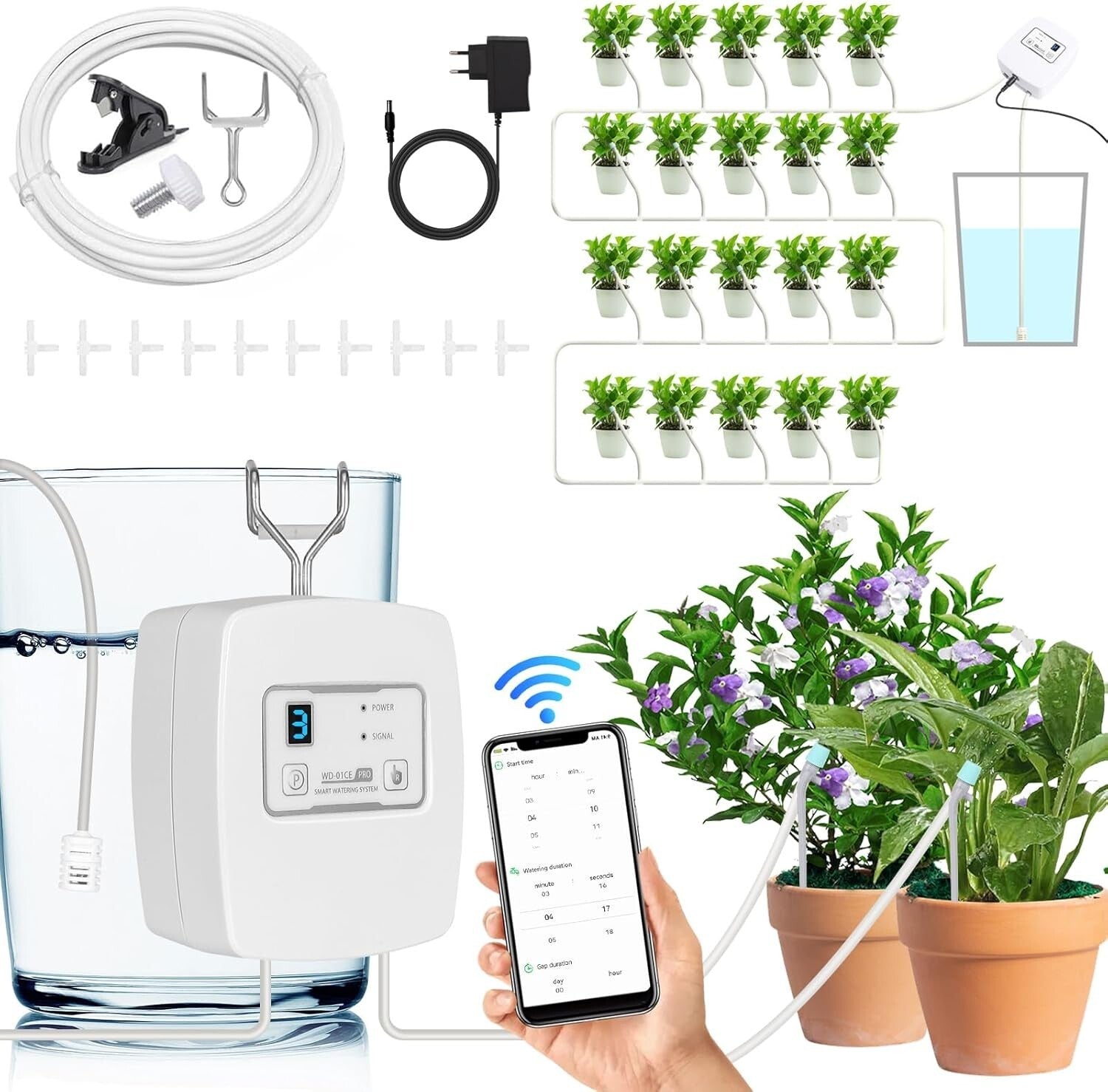 WiFi Bewässerungssystem Tropfset APP-Steuerung 12V