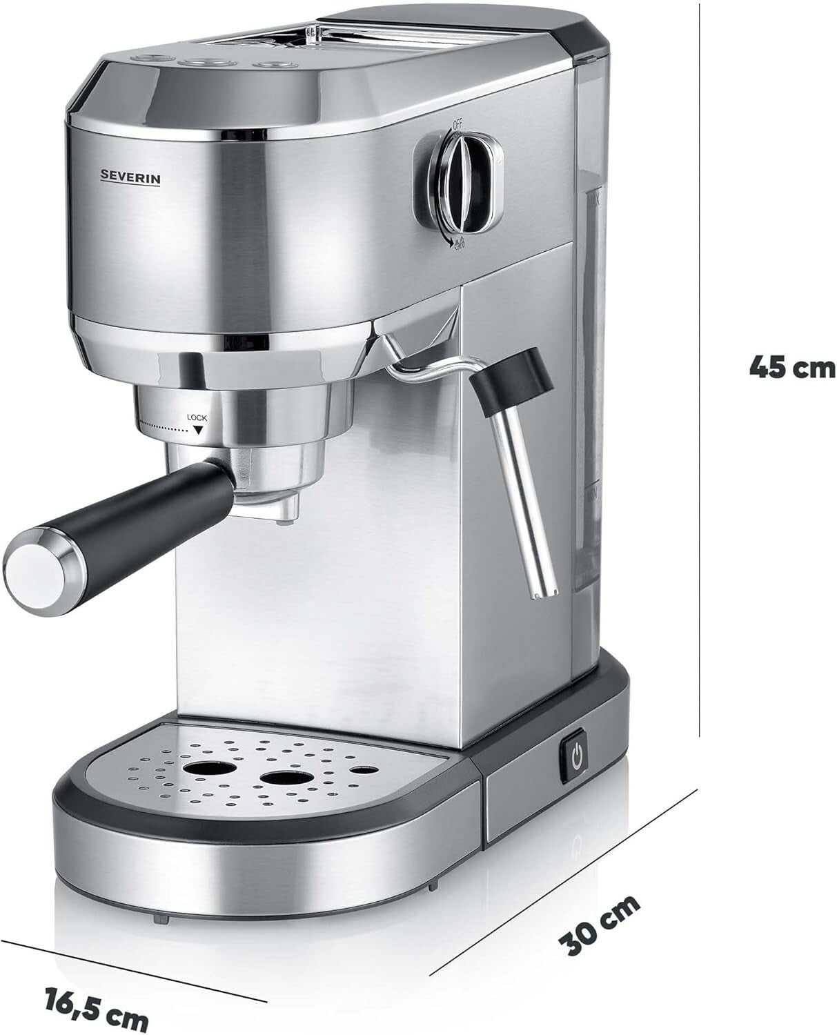 SEVERIN Newspresa Espressomaschine 20 Bar 1L Edelstahl KA 5997
