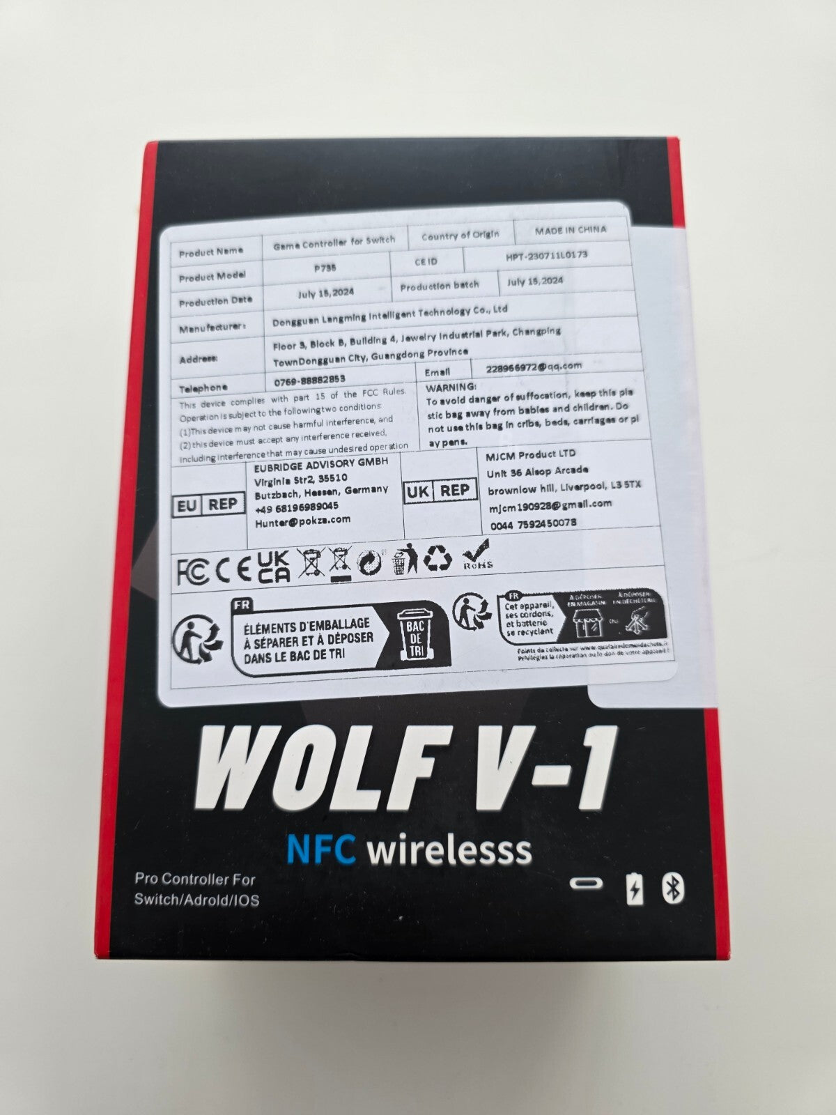 Wireless Controller für Nintendo Switch/Lite/OLED, AC, 8K@60Hz, Turbo, Wake