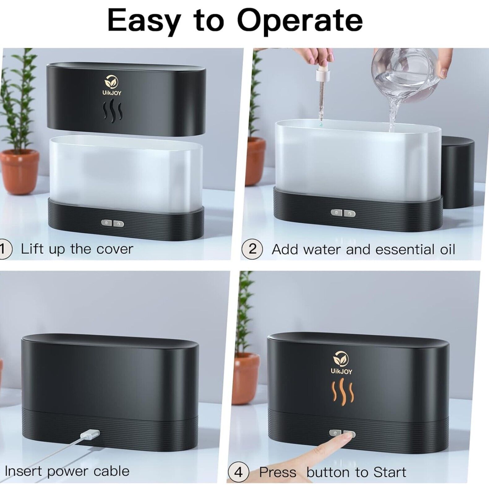 Aroma Diffuser Ätherische Öle Diffuser - UikJOY Tragbarer Aromatherapie Nebel Lu