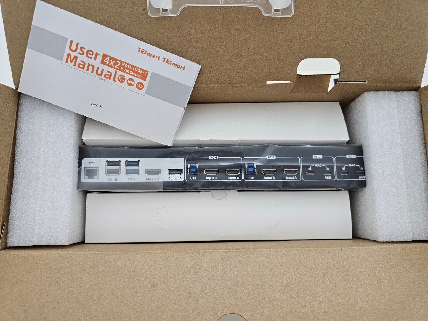 HDMI+USB-C MST KVM 4 PC 2 Monitore 1080P@240Hz/165Hz/144Hz/120Hz & 2560×1440@120