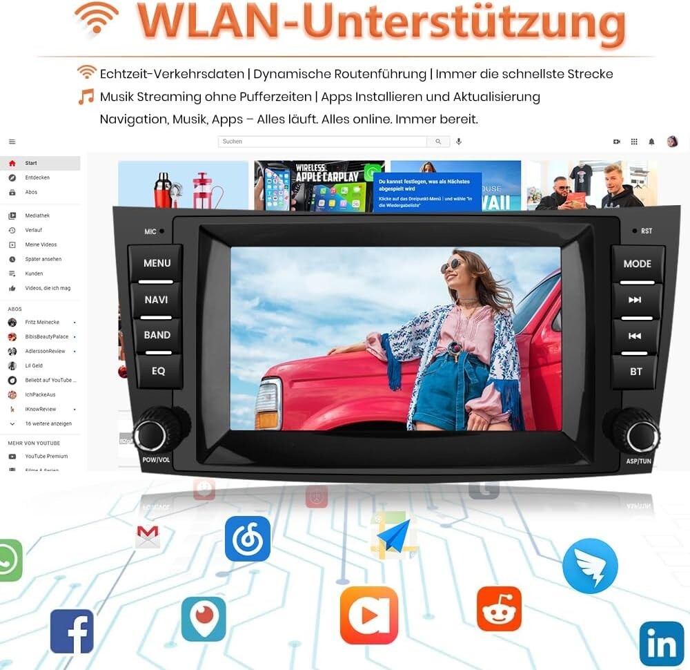 Android 13 Autoradio 8" für Mercedes E-Klasse W211 CLS W219 CarPlay