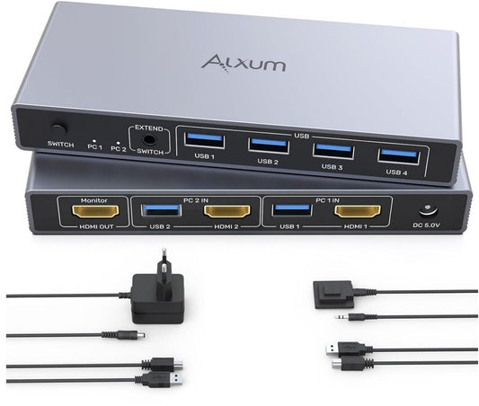KVM Switch 2 PC 1 Monitor 4K@60Hz USB 3.0