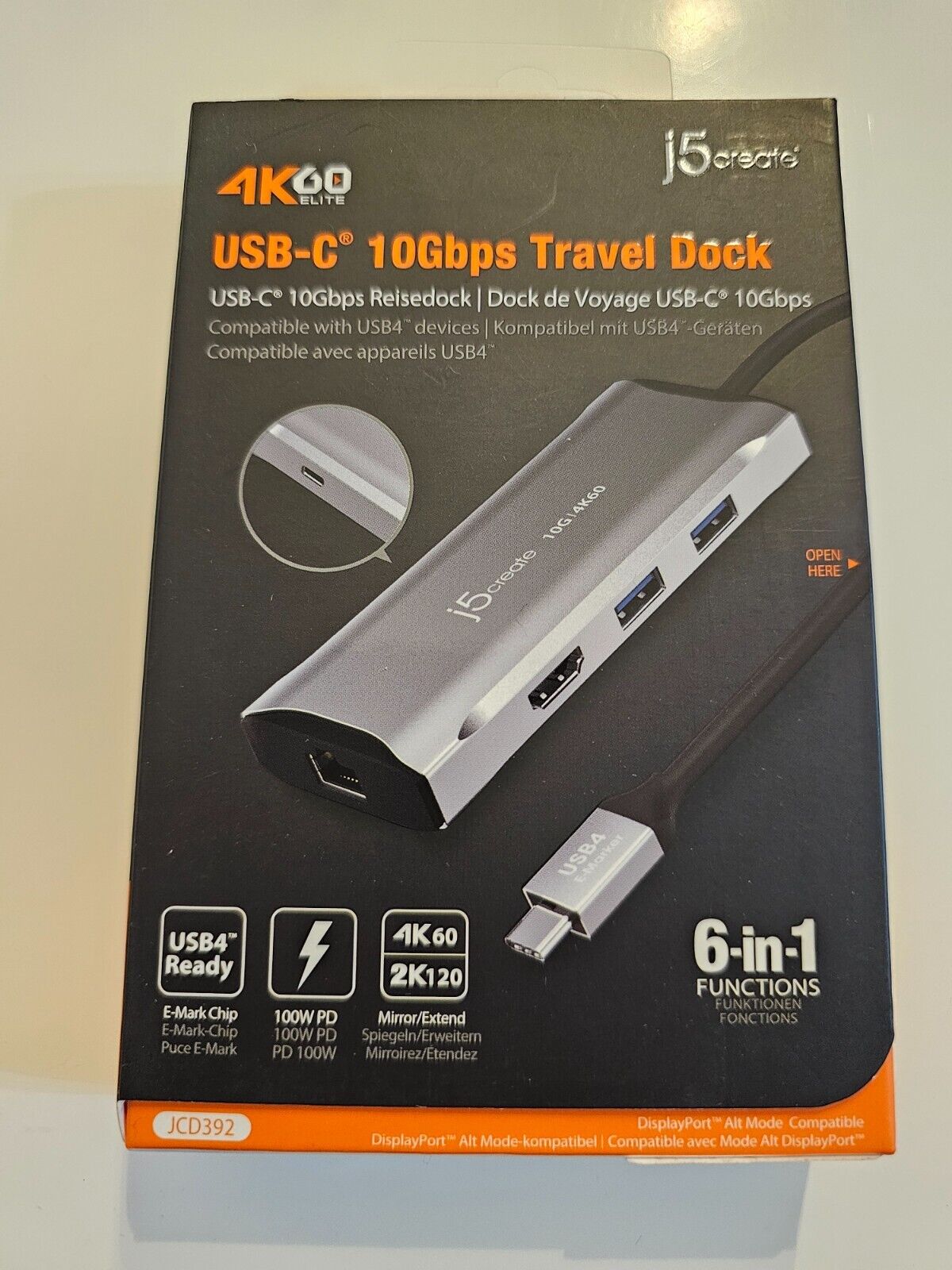 USB C Hub - 4K 60Hz HDMI, 2 USB-A 10Gbps, USB-C 10Gbps mit PD 100W, Ethernet, |