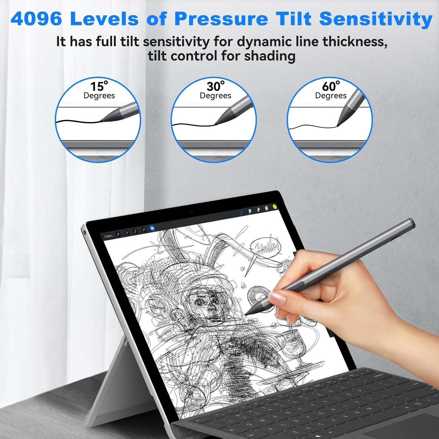 Surface Stylus Pen für Surface Pro/Go/Laptop/Studio, Grau