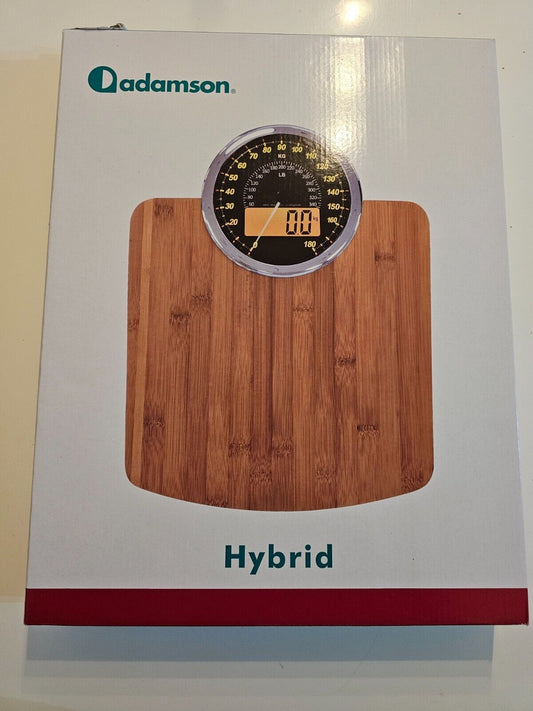 Hybrid + 2-in-1 Digitale & Analoge Körperwaage bis 180 kg + Dickes Hartglas + Ex