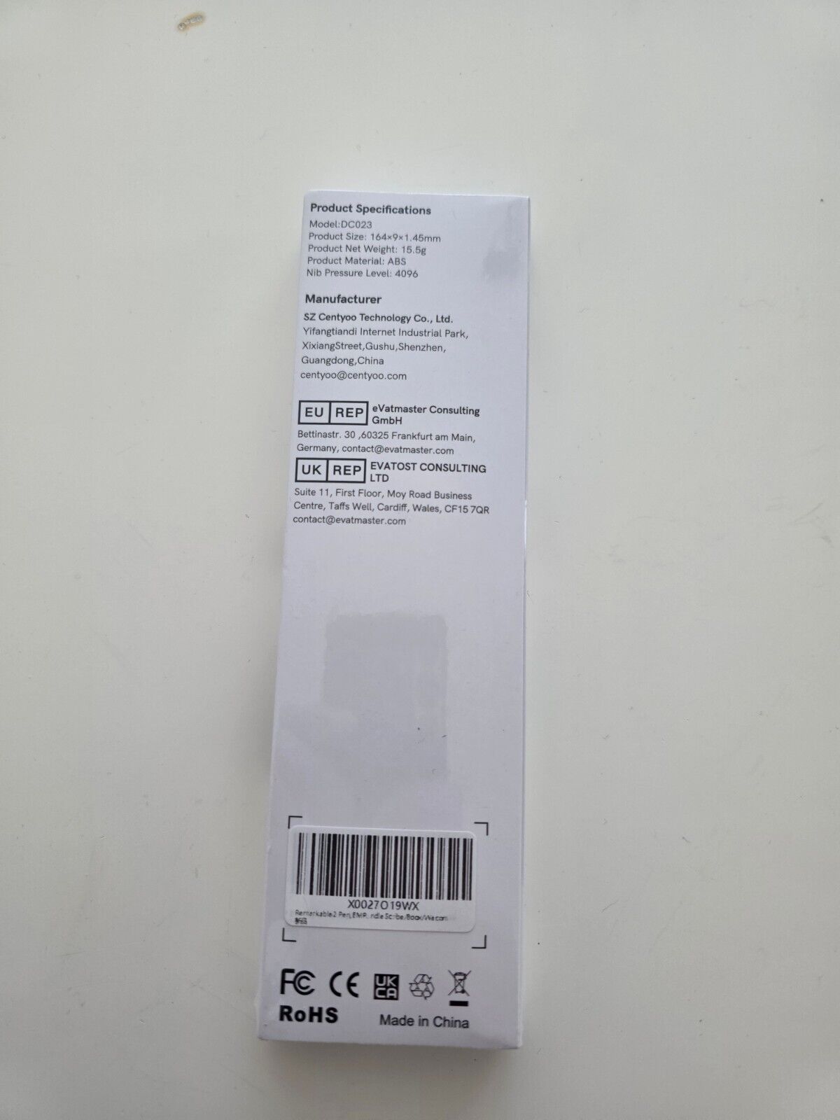 EMR Stift mit Radiergummi 4096 Druckstufen