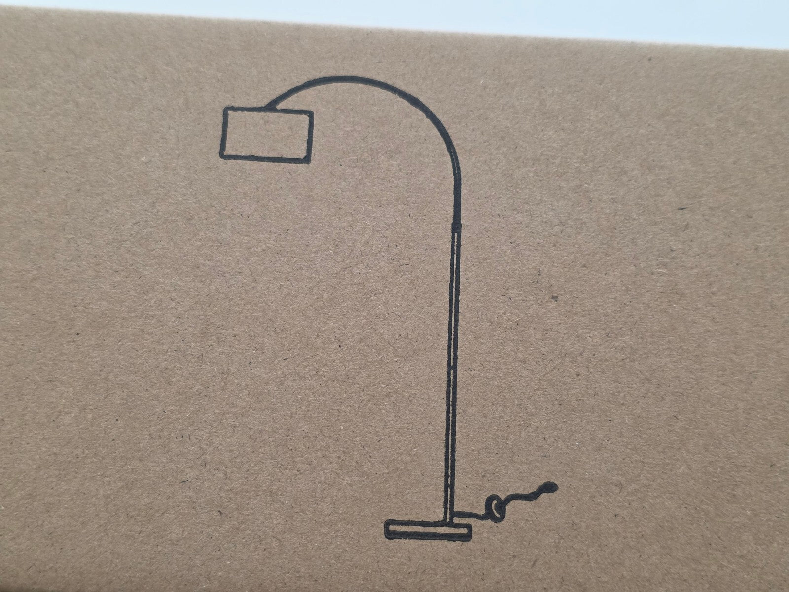 Bogenlampe Vintage Stoffschirm 33cm Schwarz LED E27 Fußschalter