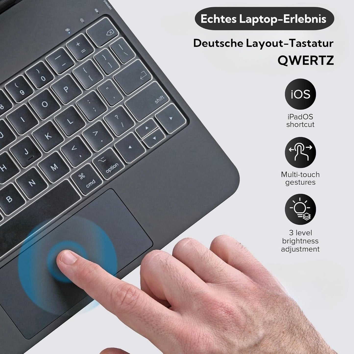 Magic Keyboard Case für iPad Pro 12,9" & Air 13" QWERTZ Schwarz