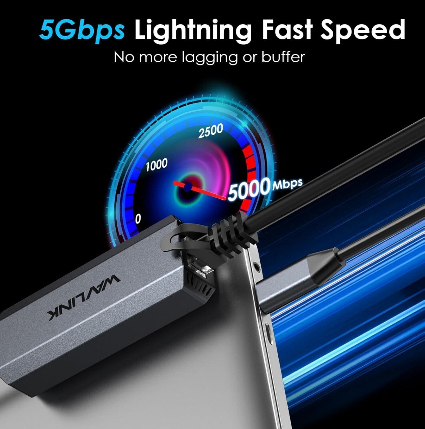 USB C LAN Adapter 5Gbit/s RJ45 Gigabit für MacBook iPad Windows