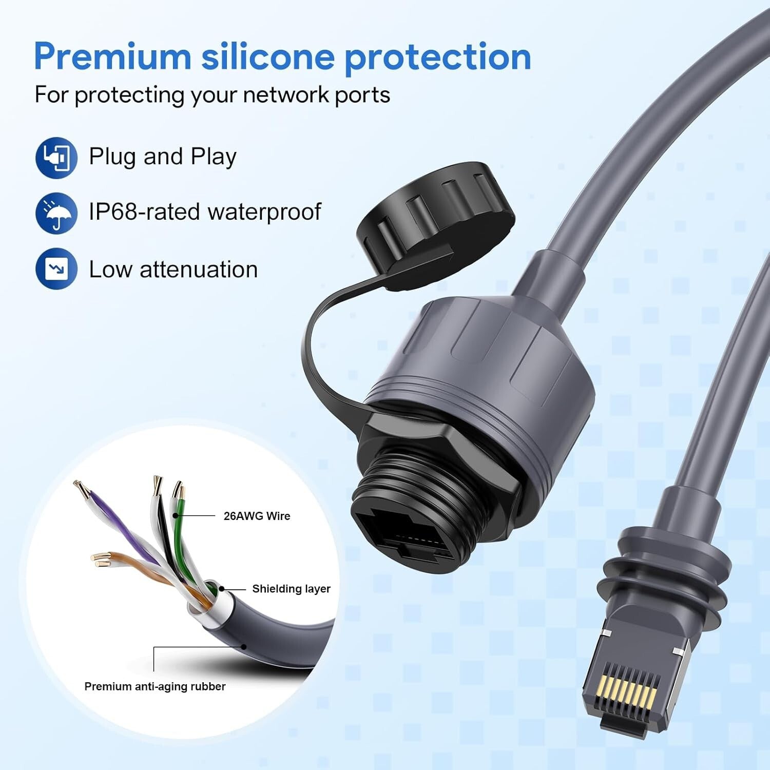 Starlink Ethernet Adapter Gen 3/Mini IP68 RJ45 Wasserdicht