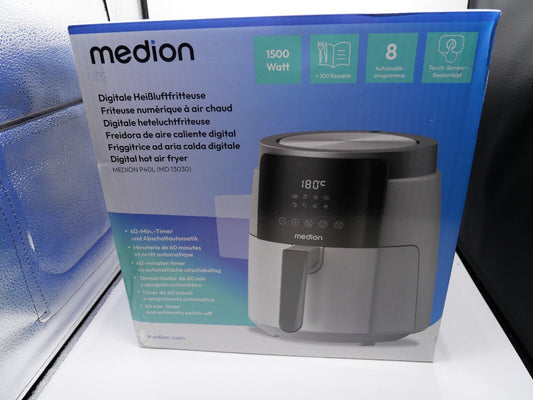 MEDION P40 L Heißluftfritteuse 4,7 Liter, 1500 Watt Timer weiß
