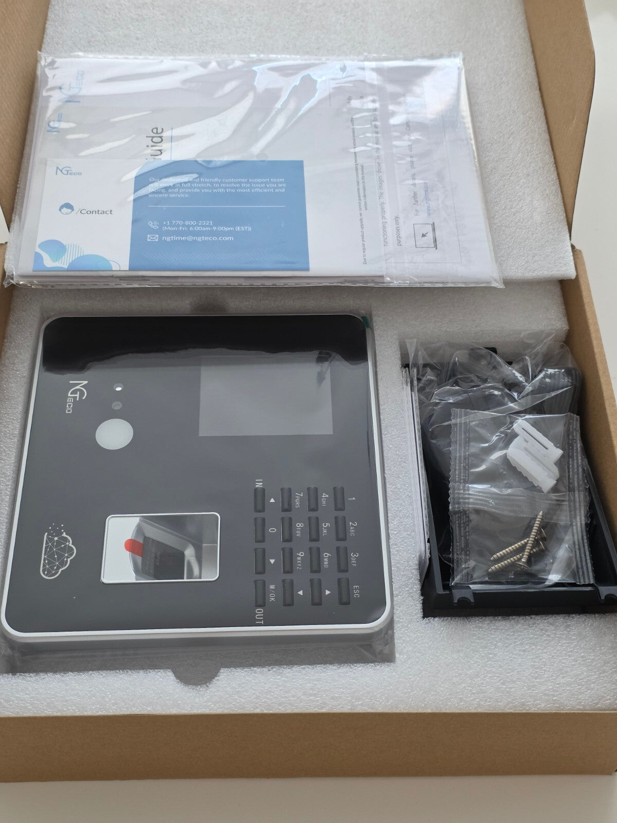TC1 Cloud Stempeluhr WiFi Zeiterfassung + App, 5 RFID Karten